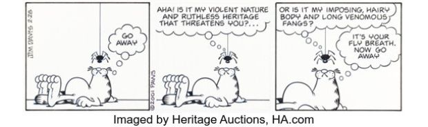 Jim Davis Garfield Daily Comic Strip Original Art dated 2-28-01 (PAWS, 2001). | Heritage