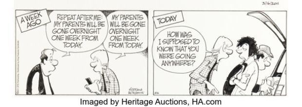 Jerry Scott and Jim Borgman Zits [Memory of a Goldfish] Daily Comic Strip Original Art dated 3-16-11 (King Features Syndicate, 2011). | Heritage