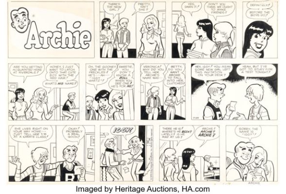 Dan DeCarlo Archie Sunday Comic Strip Original Art 11-25-79 (King Features Syndicate, 1979). | Heritage