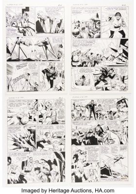 Paul Reinman Fly Man #35 Story Pages 7-10 Original Art (Archie, 1966). (Total: 4 Original Art) | Heritage