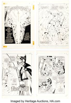 George Pérez and Dick Giordano Swordquest #2 "Book Two, Fireworld!" Complete 48-Page Story Original Art (DC, 1982). (Total: 48 Original Art) | Heritage