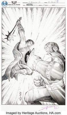Danny Miki [John Romita Jr. printed lines] Dark Knights: Metal #1 Variant Cover Original Art (DC, 2017). | Heritage