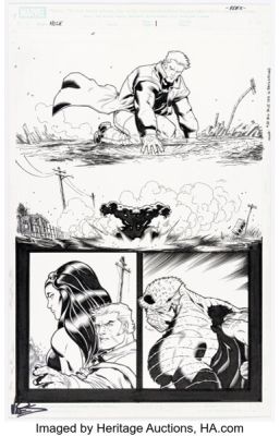 Ed McGuinness and Dexter Vines Hulk #1 Red Hulk First Appearance Issue Story Page 1 Original Art (Marvel, 2008). | Heritage