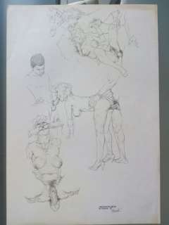 Illustrations érotiques - Esquisses originales par Riccardo Mannelli - Loose page | Catawiki