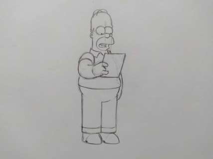 The Simpsons - Original drawing of Homer Simpson - Unique | Catawiki