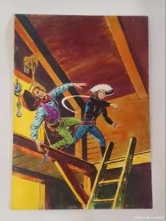 ESCEPCIONAL PORTADA ORIGINAL/ COVER DEL MAESTRO LOPEZ ESPI PARA EDICIONES VERTICE CISCO KID NUM. 18