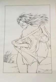 Osi | Osi illustration encre Chine fille plage n° 3 | JeanMichel.net