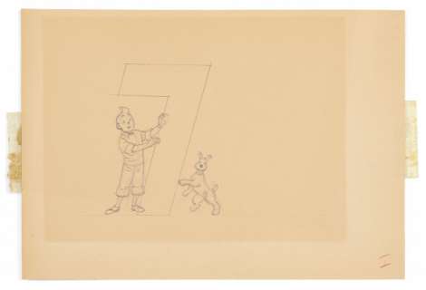 Hergé (Georges Remi Dit) 1907-1983 Tintin Et Milou Crayon de Papier Pour Le Dessin Â« Grand Concours 1969 Â» Publié Dans Le Jour... | Tintin et Milou | Artcurial
