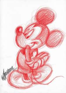 Red Mickey Mouse - Original Drawing - Joan Vizcarra - Original Art | Catawiki