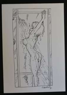 Walthéry, François - Dessin original - Natacha dans la douche - (2018) | Catawiki