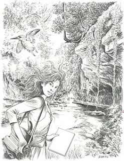 Servais - Dessin original Ã  la mine de plomb - Tendre Violette - Loose page - (2013) | Catawiki