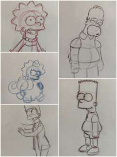 The Simpsons - Original Animation Art drawing - The whole Simpson Family - First edition (2005) | Catawiki