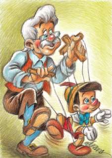 Pinocchio & Gepetto - Original Drawing - Joan Vizcarra - Original Art | Catawiki
