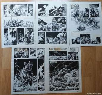 ENRIQUE ALCATENA : EL NUEVO MUNDO - 5 PÁGINAS ORIGINALES DE LA HISTORIA ” EL NUEVO MUNDO”- 1986