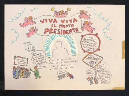 Vincino - "Viva viva il nuovo Presidente" | Vignetta Originale (Master Of Drawing) - Loose page | Catawiki