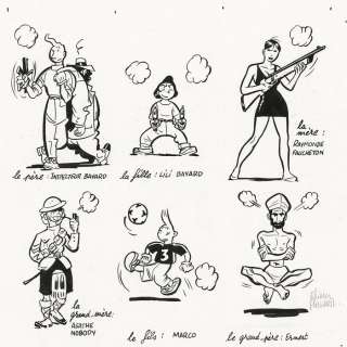 Schwartz, Olivier - Dessin original - Jeu de 7 familles - (1992) | Catawiki