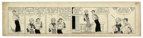 Chic Young Hand-Drawn ’’Blondie’’ Comic Strip From 1934 Titled ’’The Lone Wolf’’ | Nate Sanders