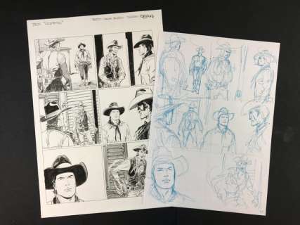 Tex Willer n. 1 - B. Brindisi - Tavola Originale "Coffin" + Studio Preliminare - Firmata - Loose page - (2019) | Catawiki