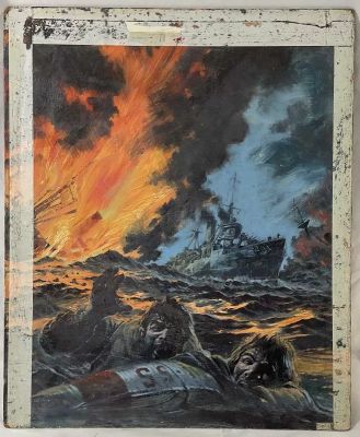 Lot 400 - Original comic book art for the cover of BATTLE PICTURE LIBRARY #438 (Dec 1969), guache on board, | Excalibur Auctions