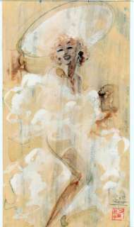 Cassini, Jean-Claude - PIN UP. Mine de plomb, aquarelle et rehauts de gouache