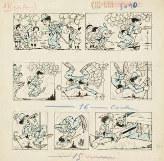 THOMEN Raoul - Lot 573 - Les aventures acrobatiques de charlot Gag en une planche...