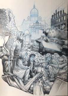 Du Caju, Thomas - Dessin original + crayonné original - Couverture - De Muizen van Leningrad 2 - De dodenstad - (2020) | Catawiki