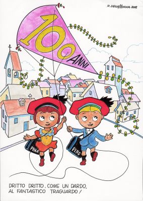 Raffaele Della Monica | 100 anni del Corriere dei Piccoli: Pina e Pino | Tavole Originali