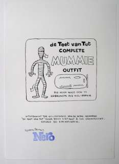 Cromheecke, Luc | Cromheecke, Luc - Originele tekening en schets - Nero - De Toet van Tut - Mummie outfit + Auteursexemplaar op 10 ex. - (2020) | Catawiki