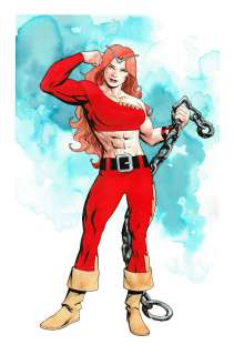 Mike McKone - thundra watercolor illustration marvel fantastic four