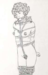 Roberto Baldazzini | Pin Up - R. Baldazzini - Original Bondage Girl 33x15,5 cm. Signed + CoA - Page volante | Catawiki