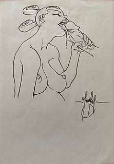 Kevin Trantkat Hérault - Agapé - Dessin original Signé Kevin Trantkat Hérault - tiré du livre Agapé - Hyper Sex - Page volante