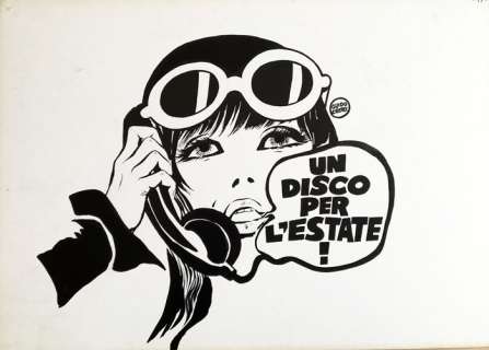 Guido Crepax | Guido Crepax - original illustration "Un disco per l’estate" - Page volante | Catawiki