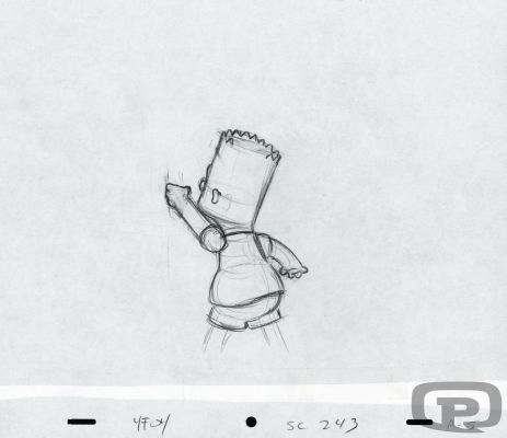 Collective | The Simpsons, Animation Sketches - Bart, Reaching #3 | Pulp’s Art