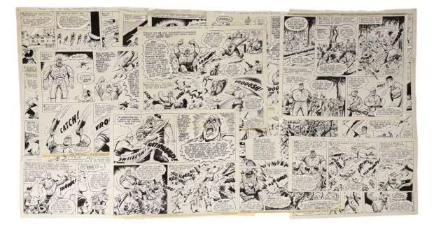 Lot 323 - CAPTAIN HURRICANE - A portfolio of original comic book art from the British comic book VALIANT c. | Excalibur Auctions