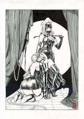 Giuseppe Matteoni – “Il manager e la cassiera” – Illustrazione utilizzata per la copertina di Kinky Love | Cart Gallery