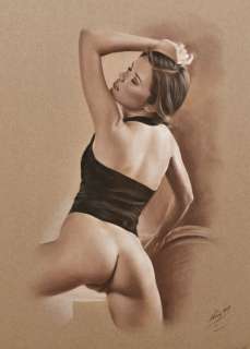 Denis Prenzel | Denis Prenzel - Original drawing - Pin-up - Silke - Size: 30 x 40 cm. | Catawiki