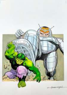 Lã³Pez Espã­, Rafael | LÃ³pez EspÃ­, Rafael - Dibujo original - RecreaciÃ³n de portada de Hulk espaÃ±a - (2020) | Catawiki