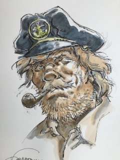Hermann | Hermann - Dessin original couleur - Barney Jordan | Catawiki