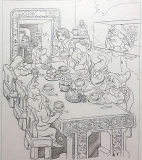 Gonzalo Mayo - Formaat: 44 X 28 Cm. | Gonzalo Mayo - Originele tekening - Originele tekening - Snow White & the Seven Dwarfs | Catawiki