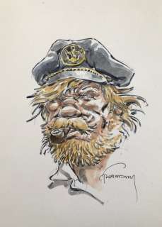 Hermann | Hermann - Originele tekening in kleur - Bernard Prince - ’Barney Jordan’ | Catawiki
