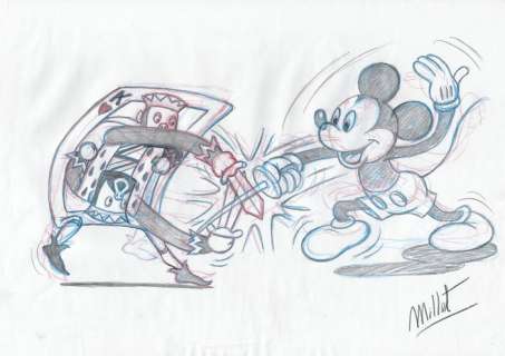 Millet | Mickey Mouse - Original Sketch Drawing by Millet - Size: 42 x 30 cm. | Catawiki