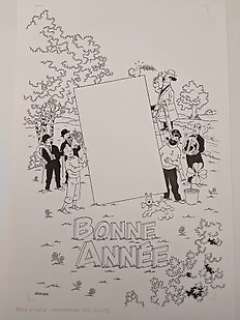 Yves Rodier - Rodier, Yves - Tintin - Planche originale - Calendrier des saints - Bonne année ! - (2021)