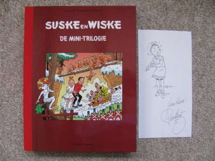 Willy Vandersteen / Paul Geerts | Suske en Wiske - De Mini-Trilogie - Grootformaat album met pentekening door Paul Geerts - Cartonné - EO - (2012) | Catawiki