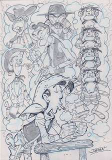 Jordan, Julian | Jordan, Julian - Original drawing - Tribute to Lucky Luke | Catawiki