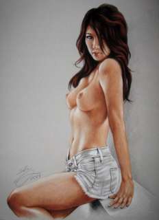 Sly | Sly - Original drawing in colour - Nude woman - Size: 31 x 42 cm. - (2021) | Catawiki