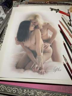 Calas, J.M. | Jean Michel Calas - Dessin original en couleur - Jeux d’amour - Format: 29,7 x 42 cm. - (2021) | Catawiki