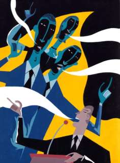 Javier Olivares | lustración para la revista TRAINING & DEVELOPMENT Nº 45 (2004) | The Comic Art Agency