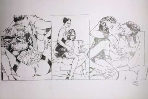 Duvet, Xavier | Xavier Duvet - Original page - Les Soumises - Formaat: 42 x 30 cm. - (2015) | Catawiki
