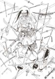 Hub (Humbert Chabuel) | Hub - Dessin orignal pour l’affiche exposition Okko - 17èmes RDV de la BD d’Amiens en 2012 - (2012) | Catawiki