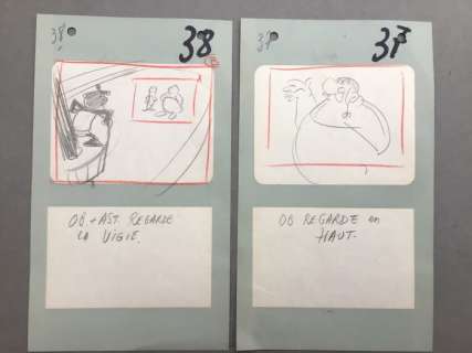 Uderzo | . - Ensemble de 2 Illustrations Story Board - réalisées par Uderzo, dont OBELIX. | Catawiki